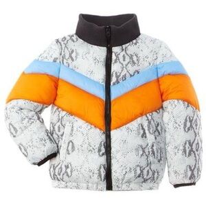 Central Park West Wesley Snake Print Kids Puffer Coat, Sz 10-12, EUC!